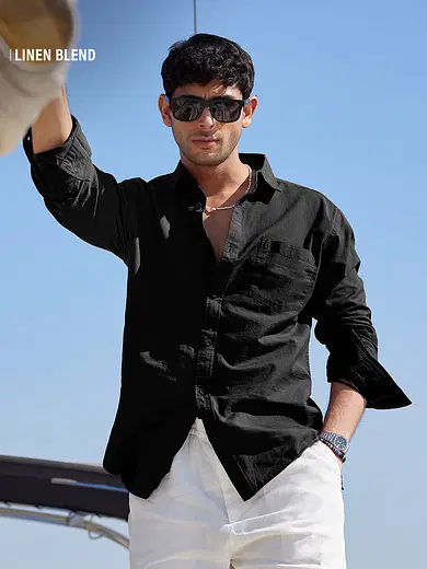 Cotton Linen: Midnight Black